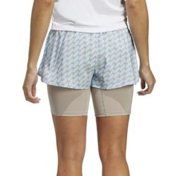 NWT ADIDAS X MARIMEKKO Run Icons 3 Bar Logo 2-In-1 Running Shorts Sz L Tan Blue - Picture 4 of 13